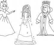 Coloriage Le roi avec la reine et la princesse