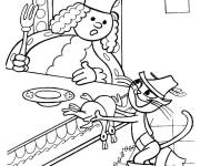 Coloriage Le roi avec le chat bott&eacute;