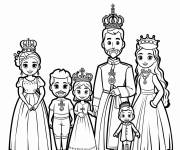 Coloriage Le roi avec sa famille