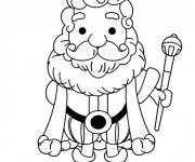 Coloriage Le roi avec sceptre et couronne
