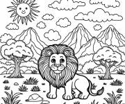Coloriage Le roi dans la Jungle