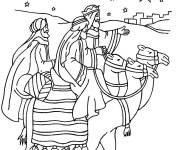 Coloriage Le roi en voyage sur le chameau