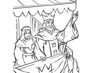 Coloriage Le roi salue son peuple