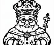 Coloriage Le roi souriant portant des lunettes