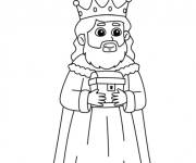 Coloriage Le roi tenant un coffre