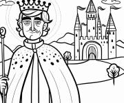 Coloriage Paysage du roi devant le ch&acirc;teau
