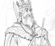 Coloriage Portrait d'un roi avec le spectre