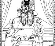 Coloriage Portrait du roi dans le ch&acirc;teau
