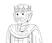 Coloriage Portrait Roi avec couronne