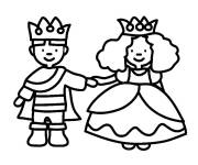 Coloriage Roi avec sa reine petite section