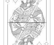 Coloriage Roi de carreau de carte
