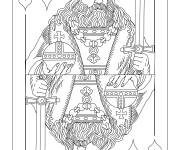 Coloriage Roi de coeur de carte