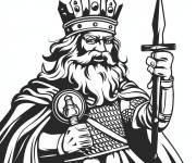 Coloriage Roi de l'&egrave;re arthurienne