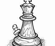 Coloriage Roi du d'&eacute;checs en maternelle