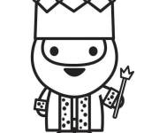 Coloriage et dessins gratuit Roi en &eacute;moji à imprimer