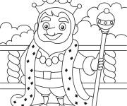 Coloriage Roi heureux de dessin anim&eacute;