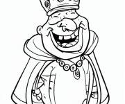 Coloriage Roi joyeux en rigolant