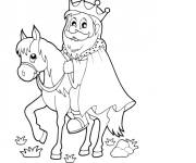 Coloriage Roi sur son cheval