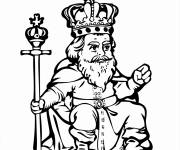 Coloriage Roi sur tr&ocirc;ne en ligne