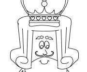 Coloriage et dessins gratuit T&ecirc;te d'un roi dr&ocirc;le à imprimer