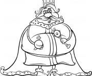 Coloriage Un gros roi humoristique
