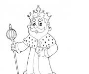 Coloriage Un roi avec sceptre