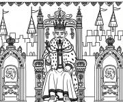 Coloriage Un roi m&eacute;di&eacute;val en maternelle