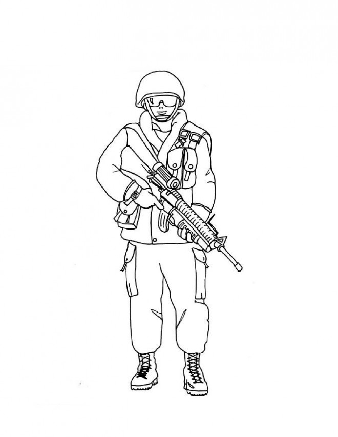 Coloriage et dessins gratuits Équipement de Soldat facile à imprimer