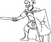 Coloriage légionnaire romain attaque