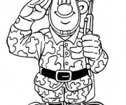 Coloriage et dessins gratuit Militaire salut à imprimer