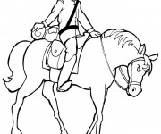 Coloriage Soldat américain sur son cheval