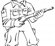 Coloriage Soldat en bataille