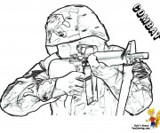 Coloriage Soldat en combat