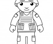 Coloriage Soldat garçon