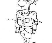Coloriage Soldat humoristique