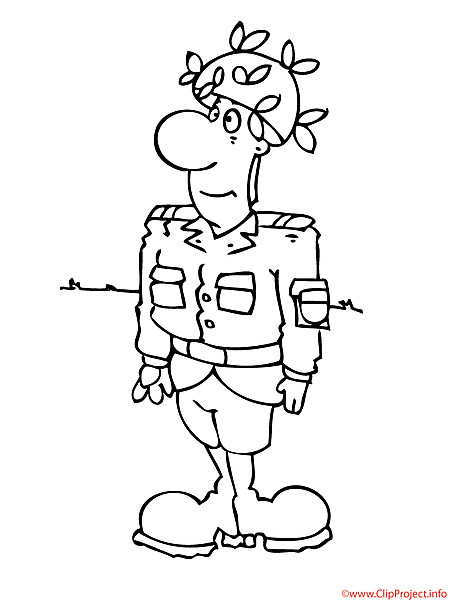 Coloriage et dessins gratuits Soldat humoristique à imprimer