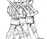 Coloriage Soldat marche