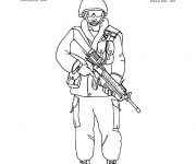 Coloriage soldat militaire Canadien