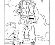 Coloriage Soldat Parachutiste couleur