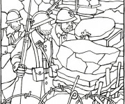 Coloriage Soldats dans les tranchées