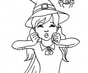 Coloriage Belle Sorci&egrave;re dessin pour enfant