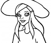Coloriage Fille porte chapeau de sorci&egrave;re