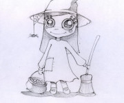 Coloriage Image de belle petite sorci&egrave;re