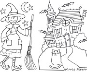 Coloriage La maison de sorci&egrave;re