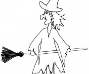 Coloriage Simple dessin de sorci&egrave;re