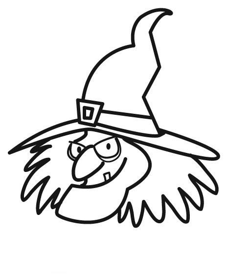 Coloriage Sorciere Avec Le Sourire Mechant