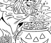 Coloriage Sorci&egrave;re moche en couleur