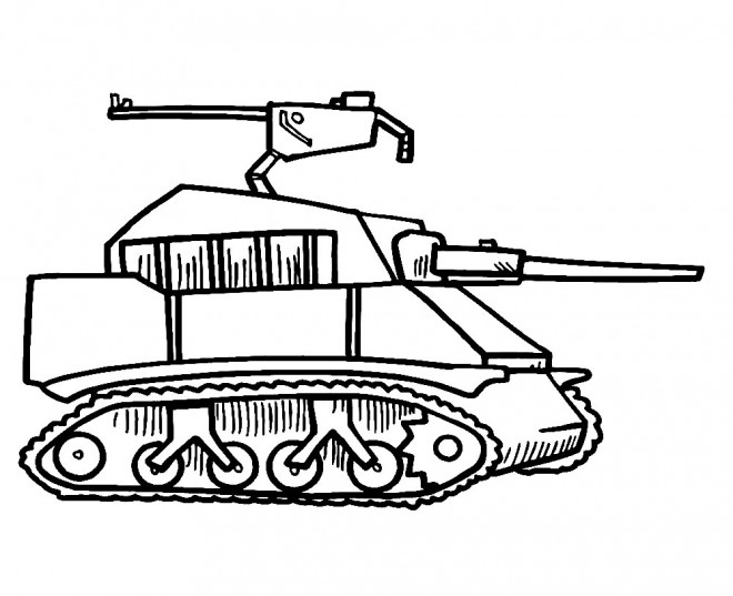 Coloriage Tank simple dessin dessin gratuit à imprimer
