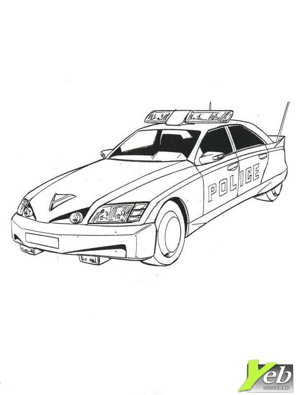 Coloriage Une Voiture De Police Moderne Dessin Gratuit à