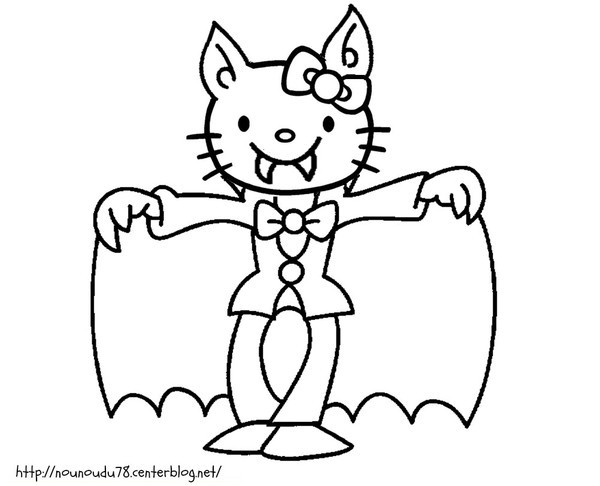 Coloriage et dessins gratuits Hello Kitty Vampire à imprimer